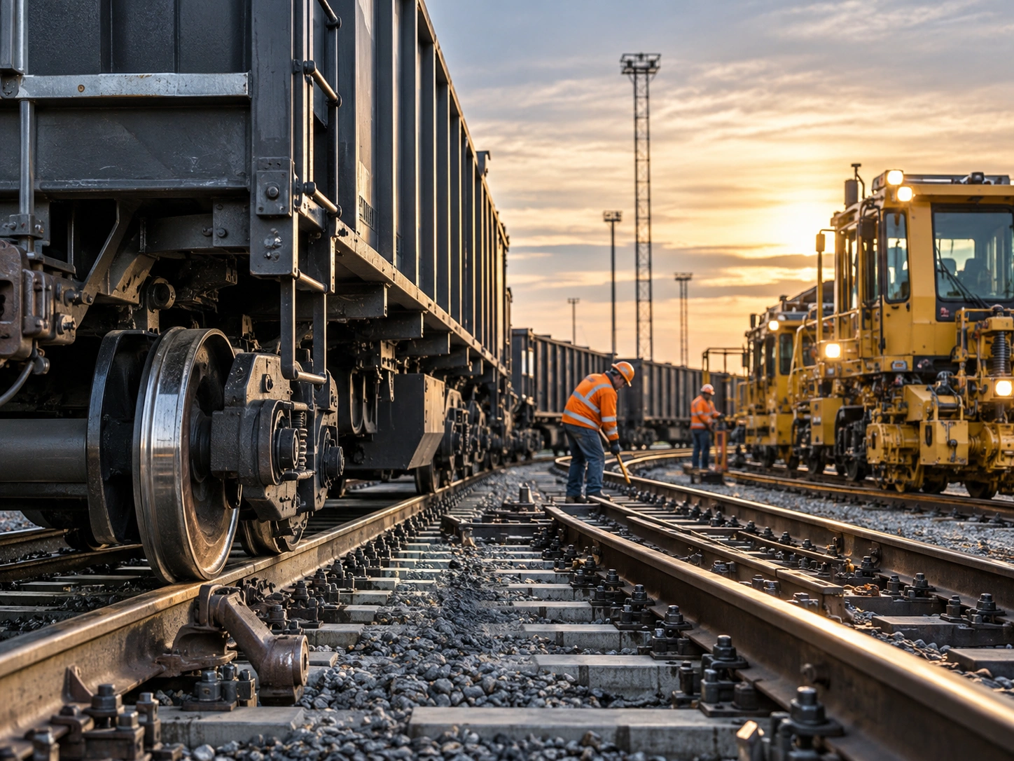 Rail car and track equipment