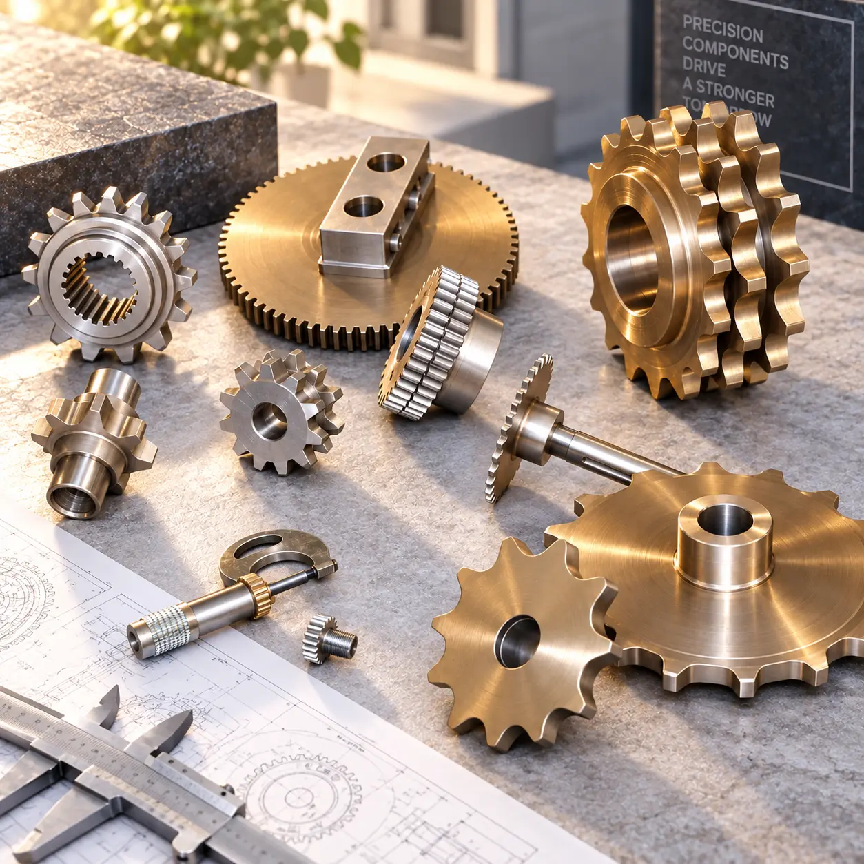 Custom made sprockets in a range of diameters.