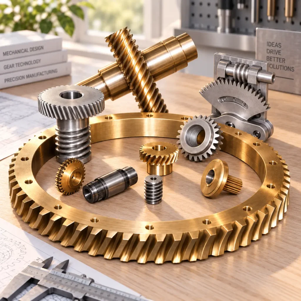 A custom worm and worm gear set.
